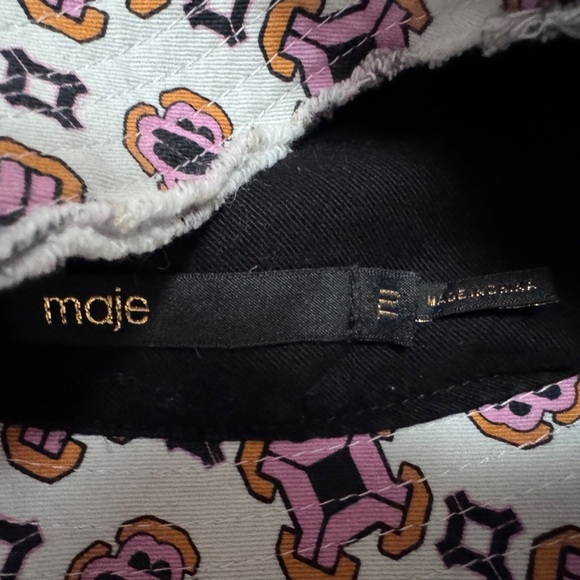 Maje Printed Cotton Bob Bucket Hat Womens One Size Retro main image 4